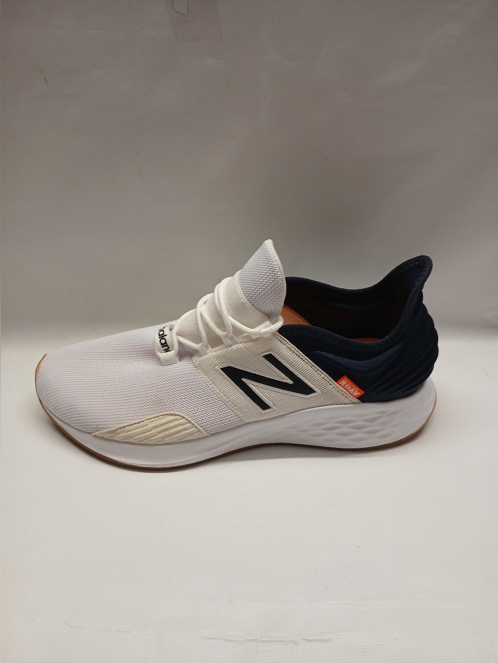 New Balance Men’s White & Navy Athletic Sneaker - Picture 3 of 15